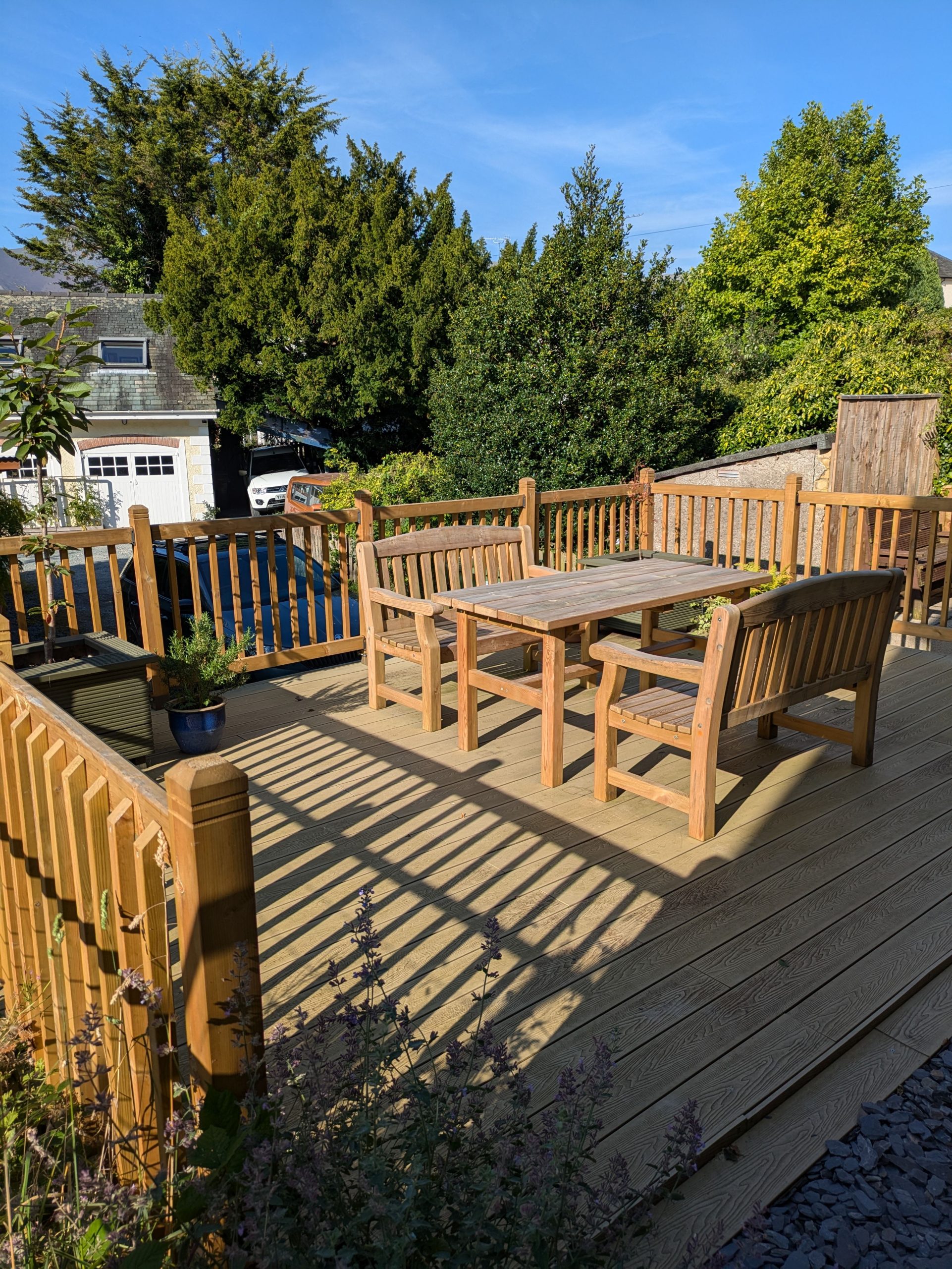 A delightful patio area at the rear of the property