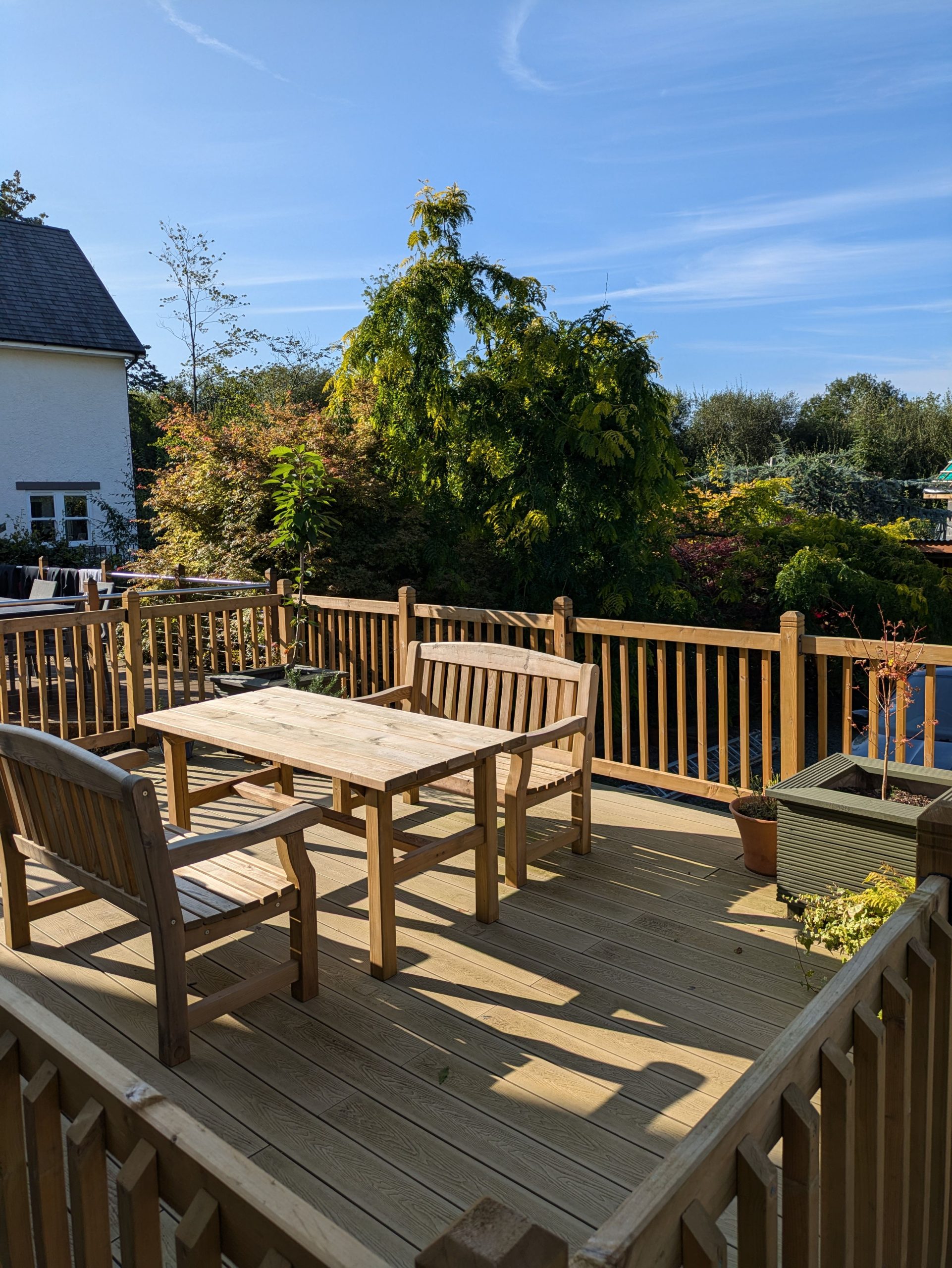 The patio is perfect for an al fresco dinner and can be easily accessed from the kitchen