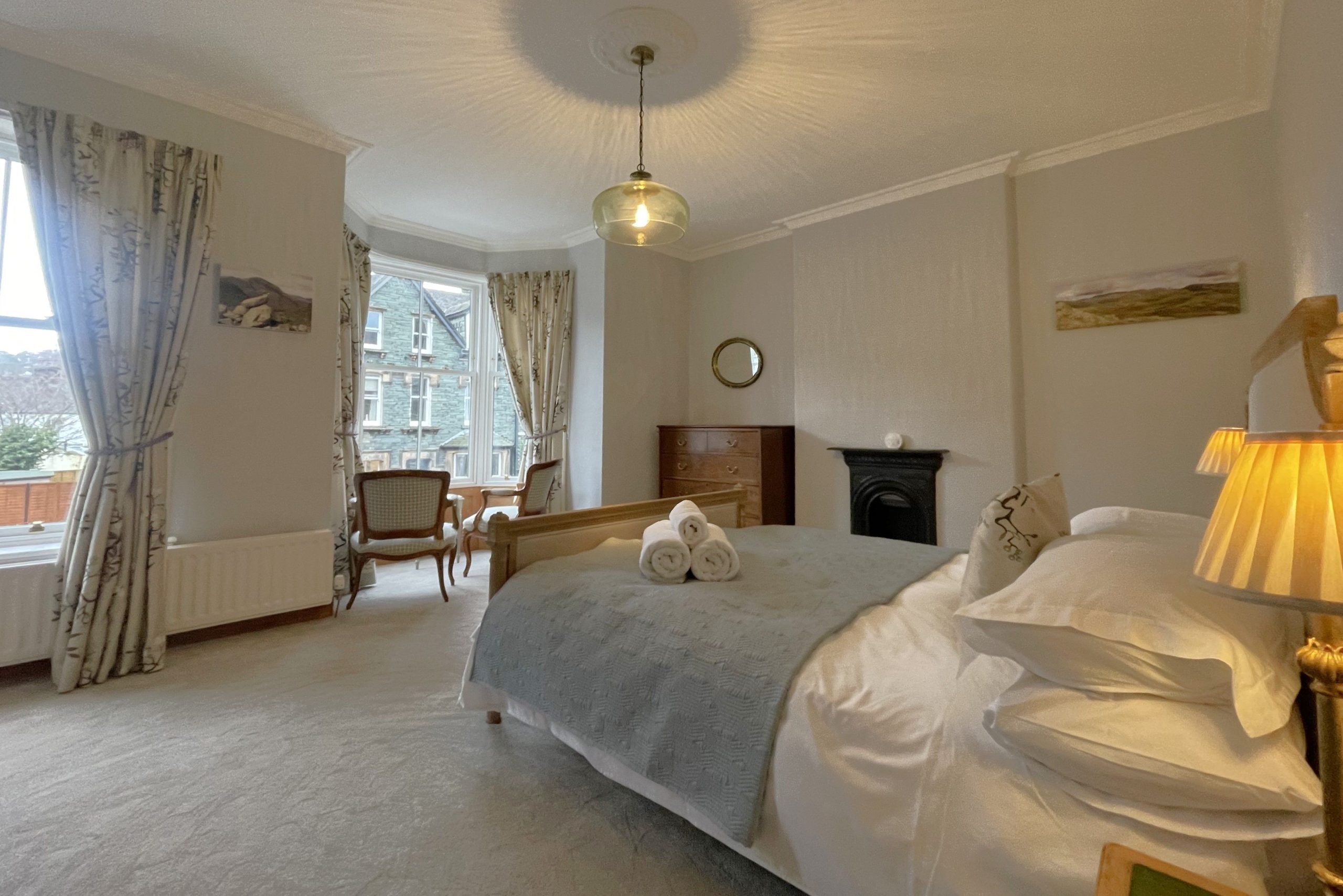 The beds will be made up with crisp white bed linen and towels.