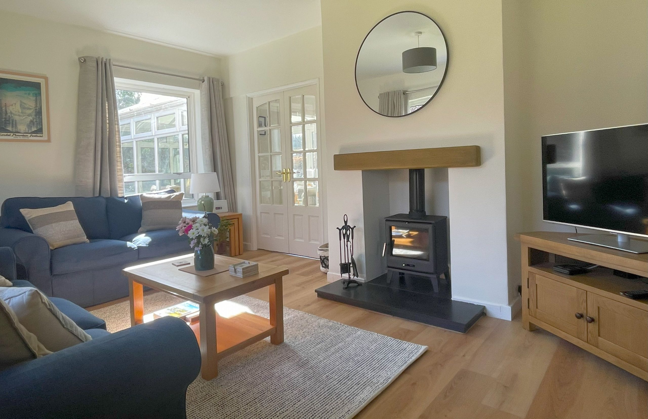 The bright and spacious living room is the perfect spot to relax