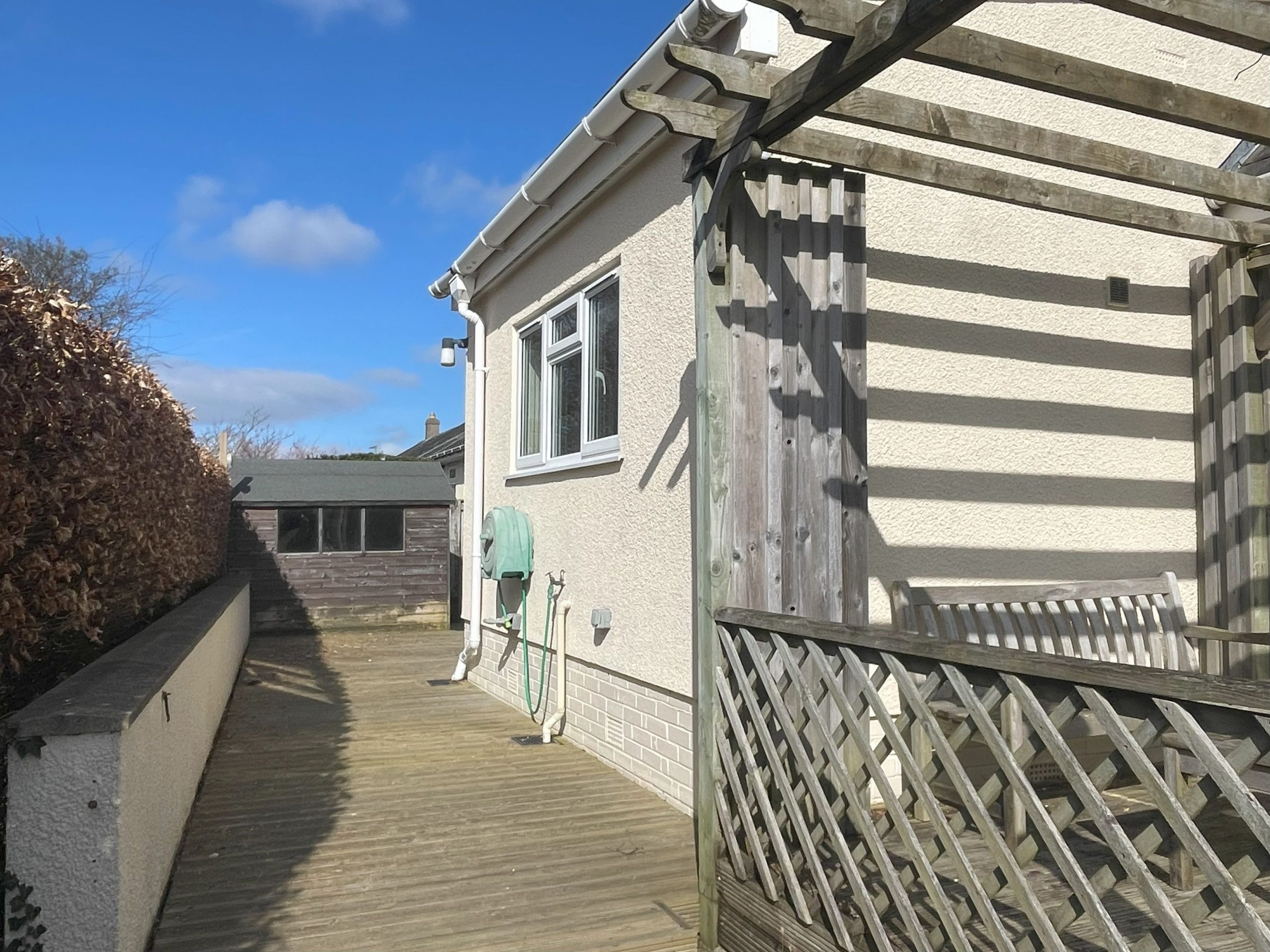 The garden wraps around the whole property