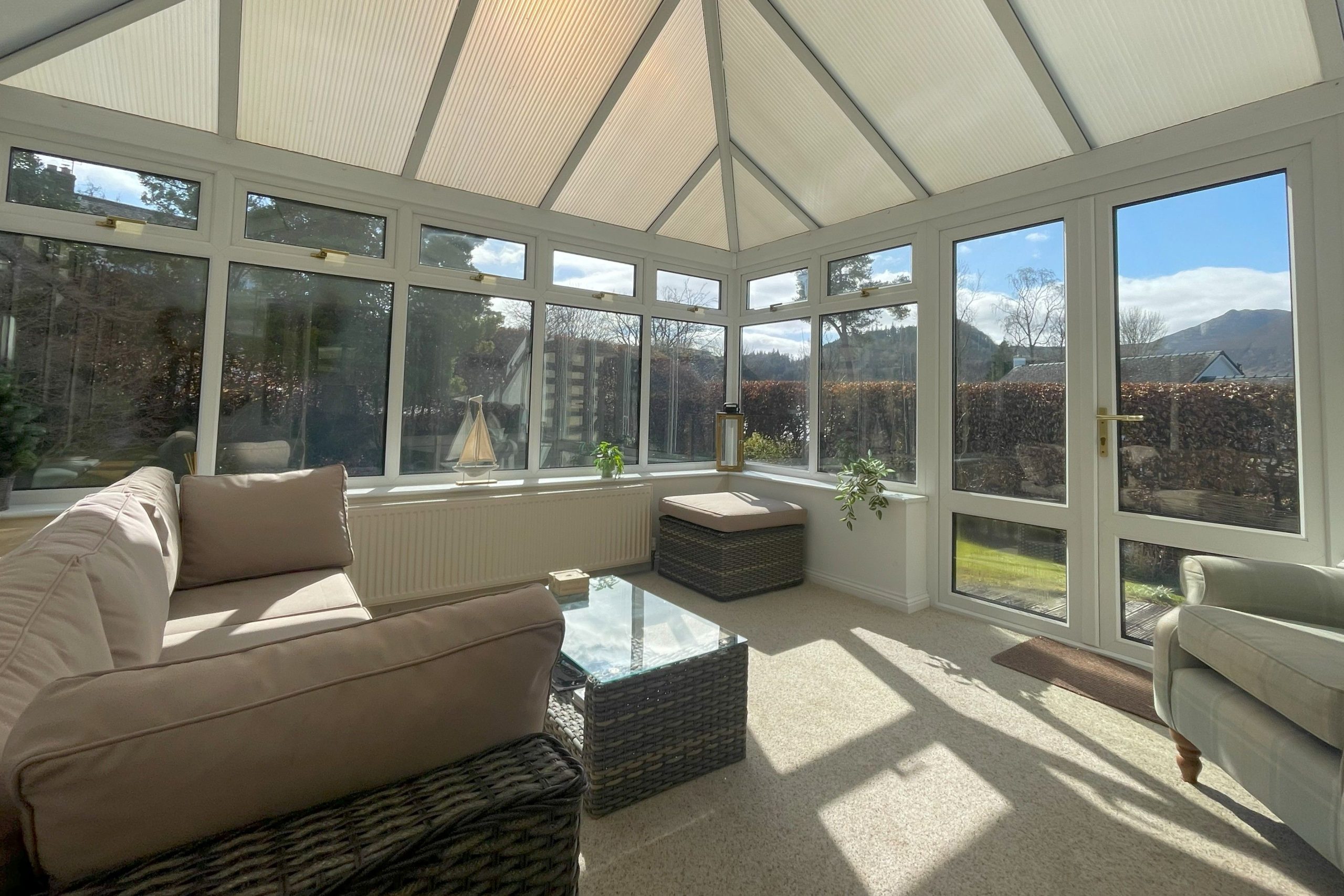 Enjoy a morning cup of tea in the beautiful sunny conservatory 