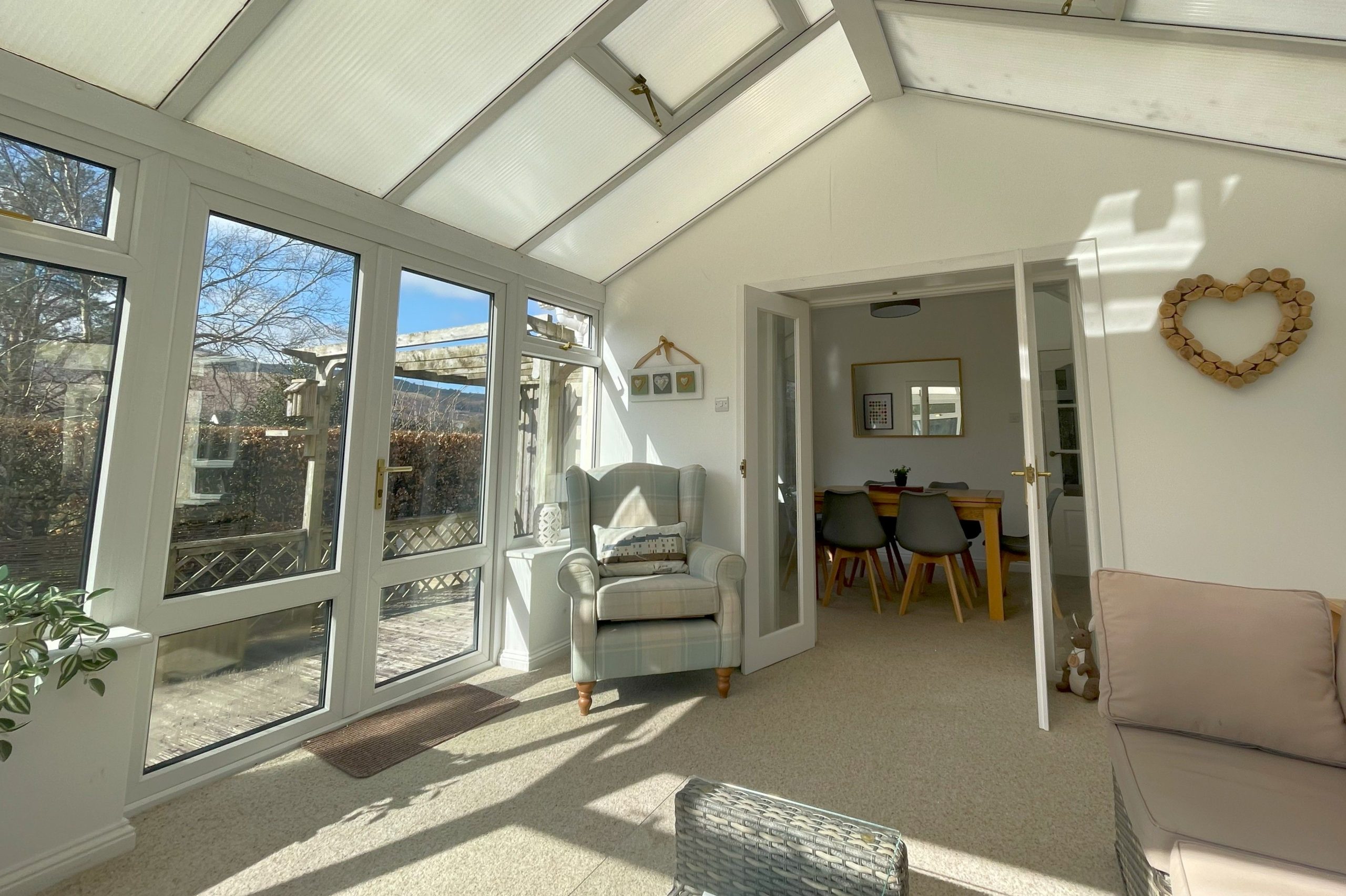 Double patio doors lead into the garden