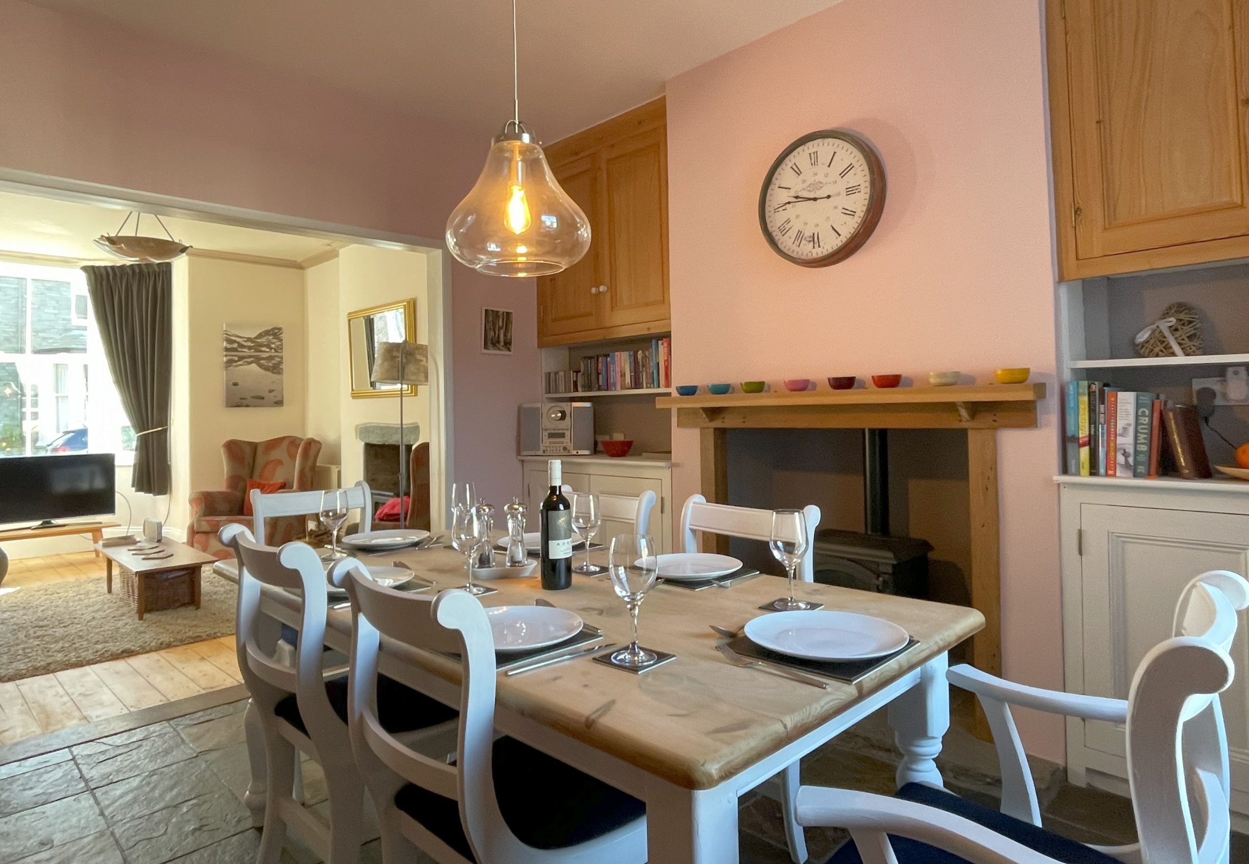 d galley style kitchen with a fridge/ freezer, dishwasher, Smeg oven, gas stove, and even a Nespresso coffee machine. 