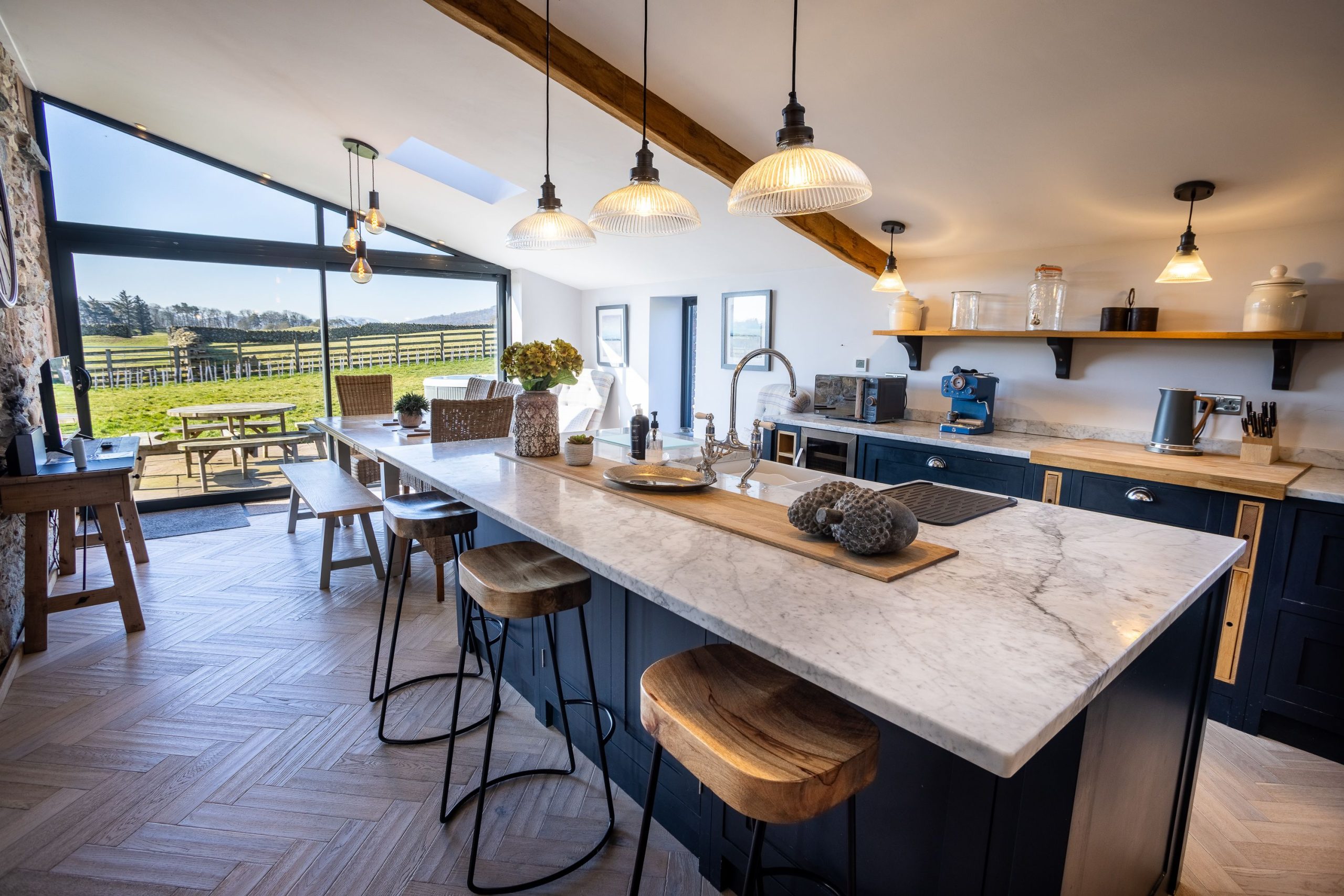 The kitchen offers a a great communal space 