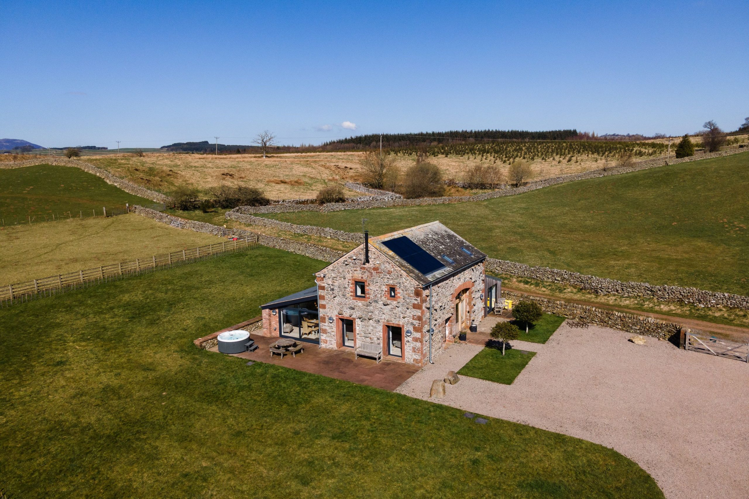The driveway has plenty of space for cars