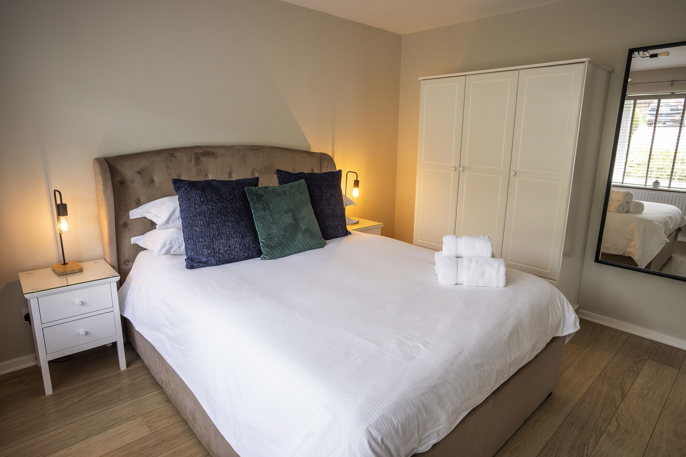 Comfortable bedrooms, with linen and towels provided.