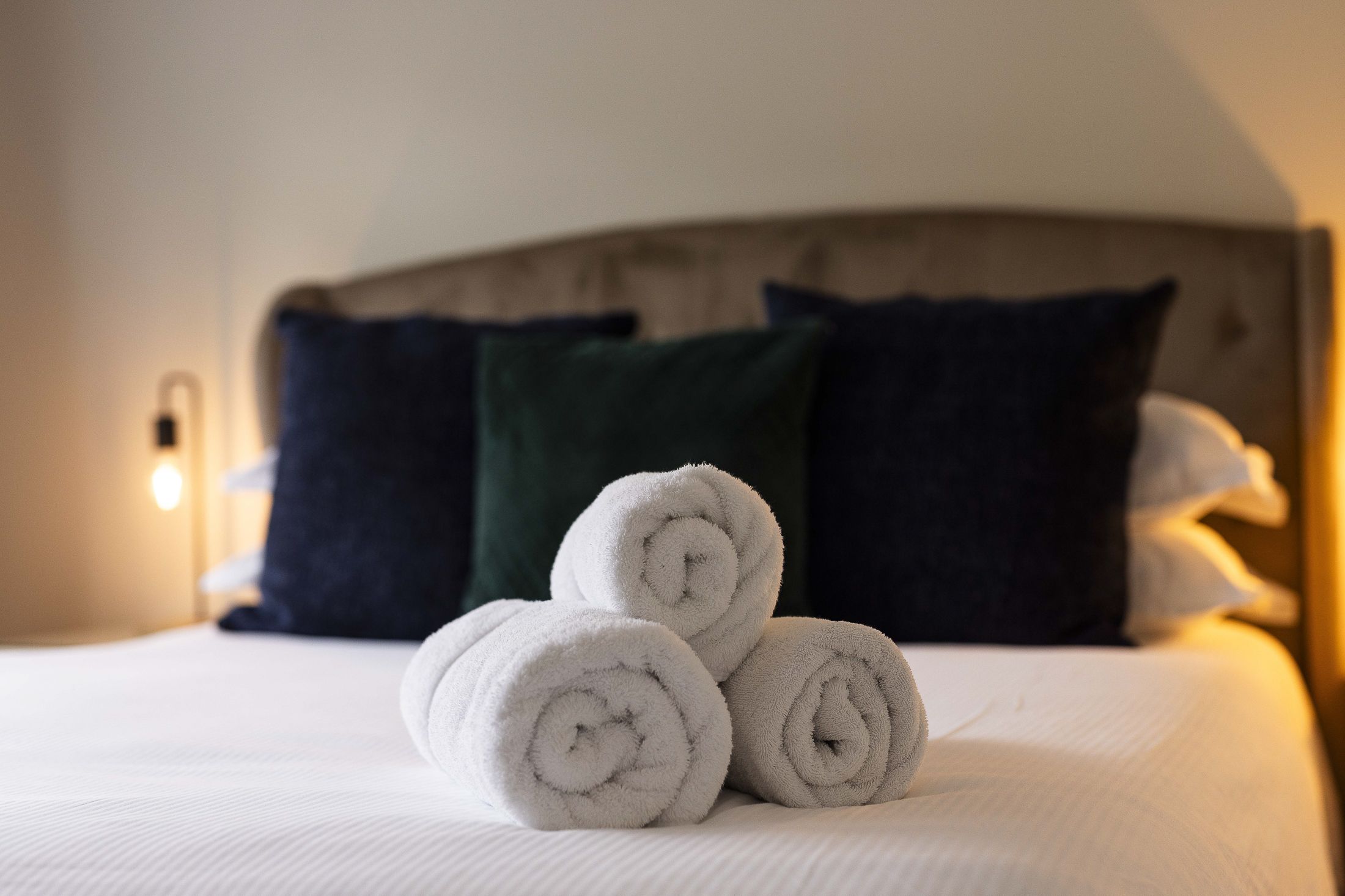 Comfortable bedrooms, with linen and towels provided.