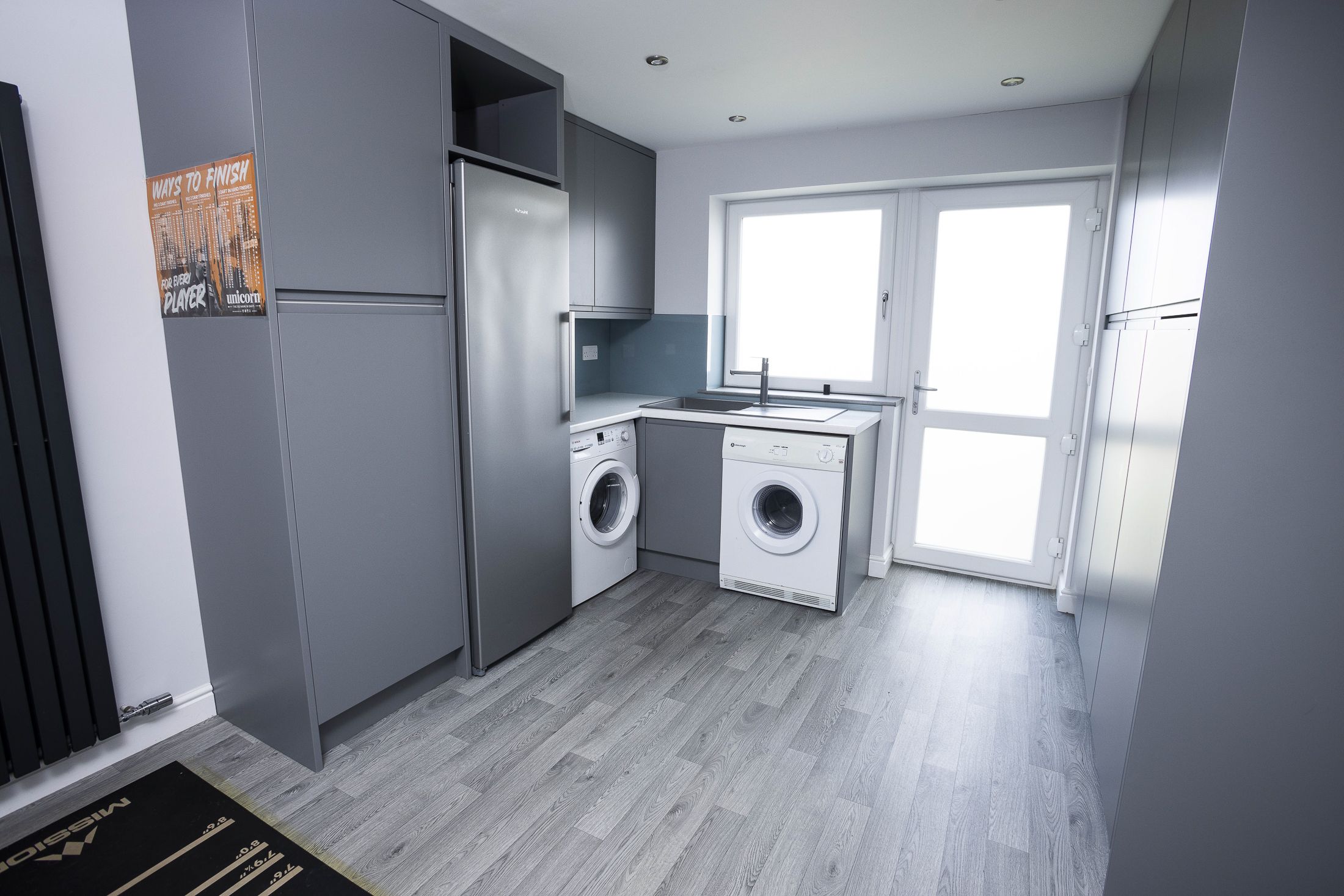 A washing machine and dryer is provided for washing muddy clothes!