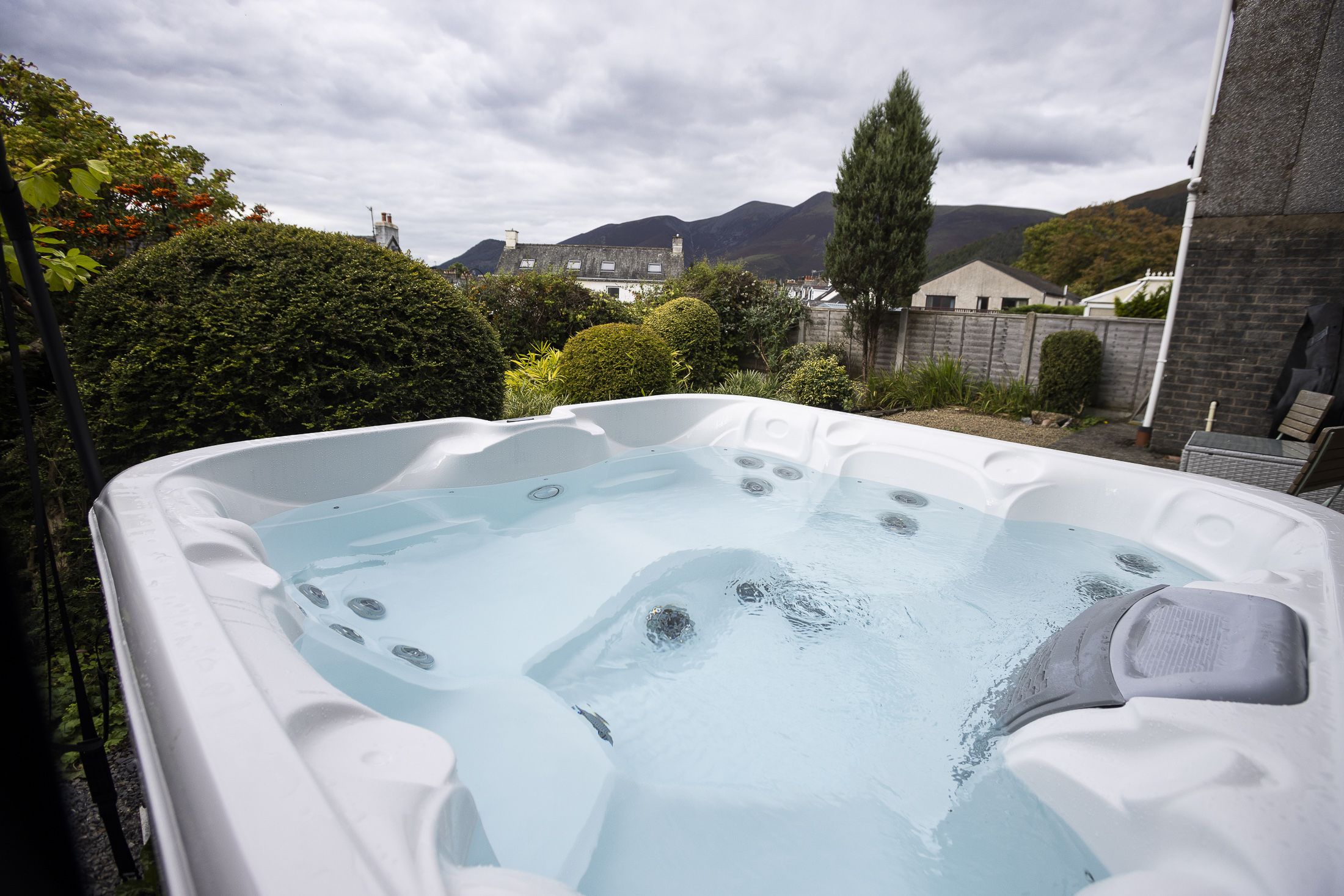 Unwind in the hot tub after a day on the fells.