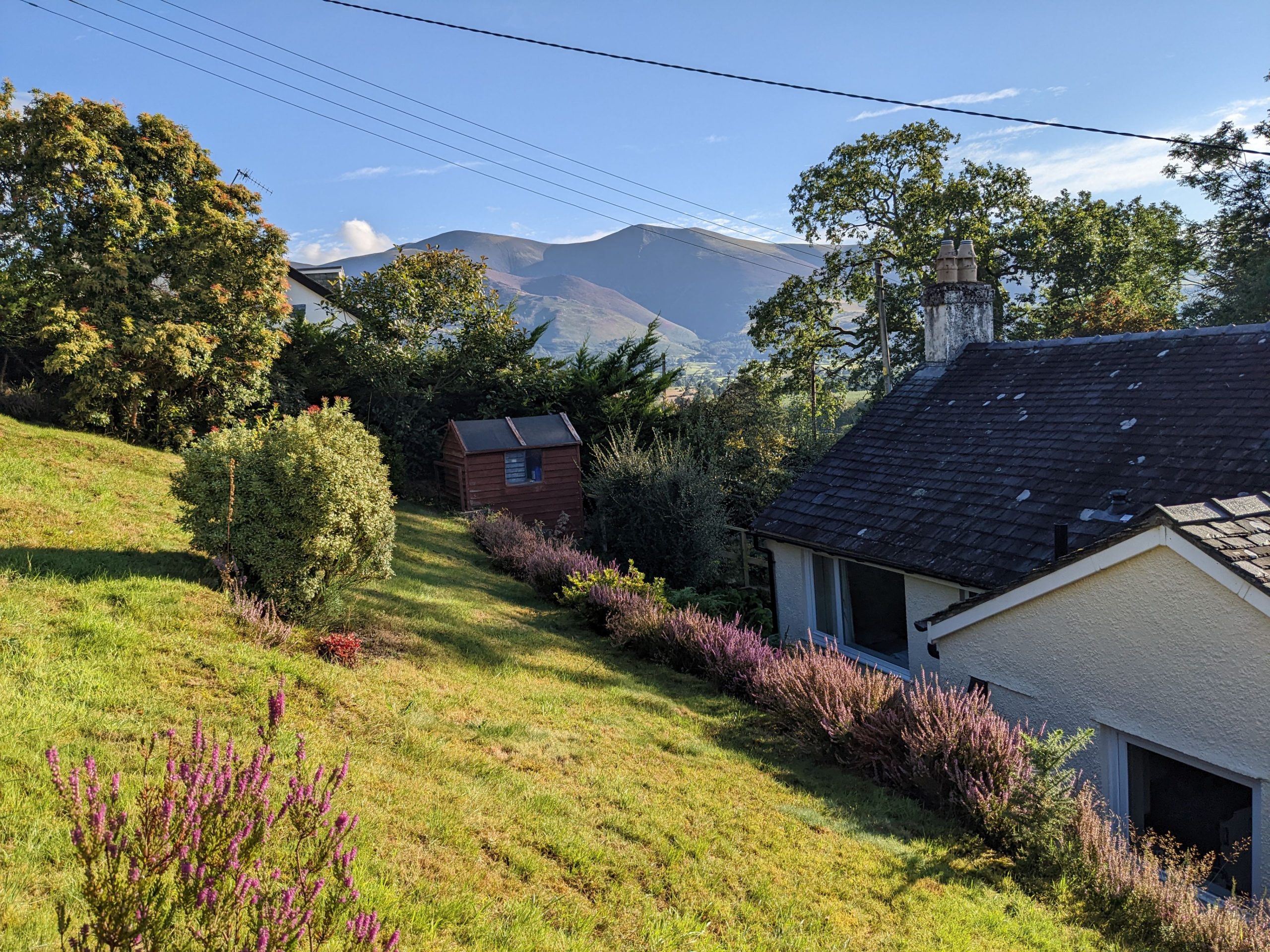 The garden is on a steep slope so enjoys incredible views of the area