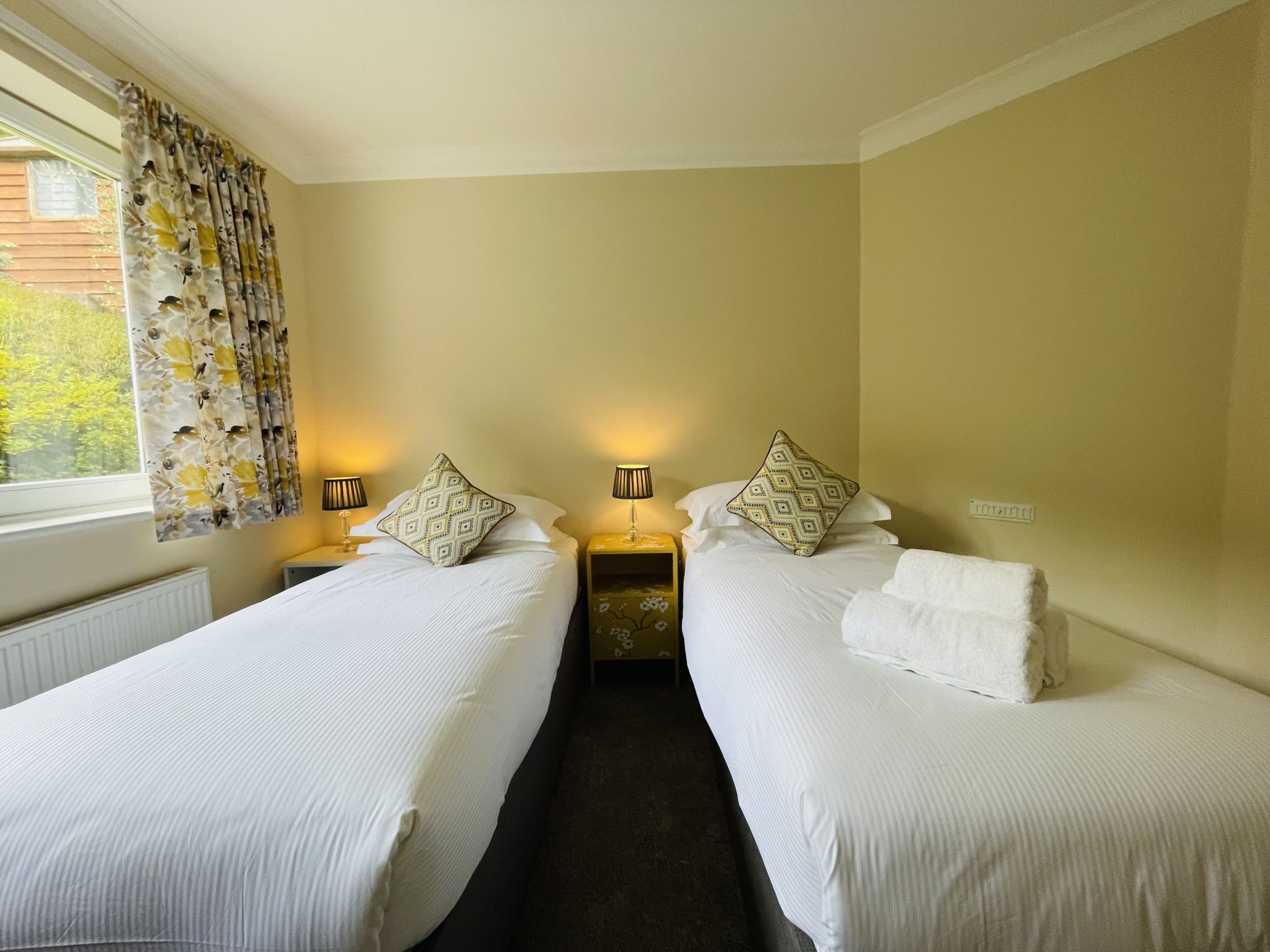 The twin bedroom is right next to the newly refurbished bathroom