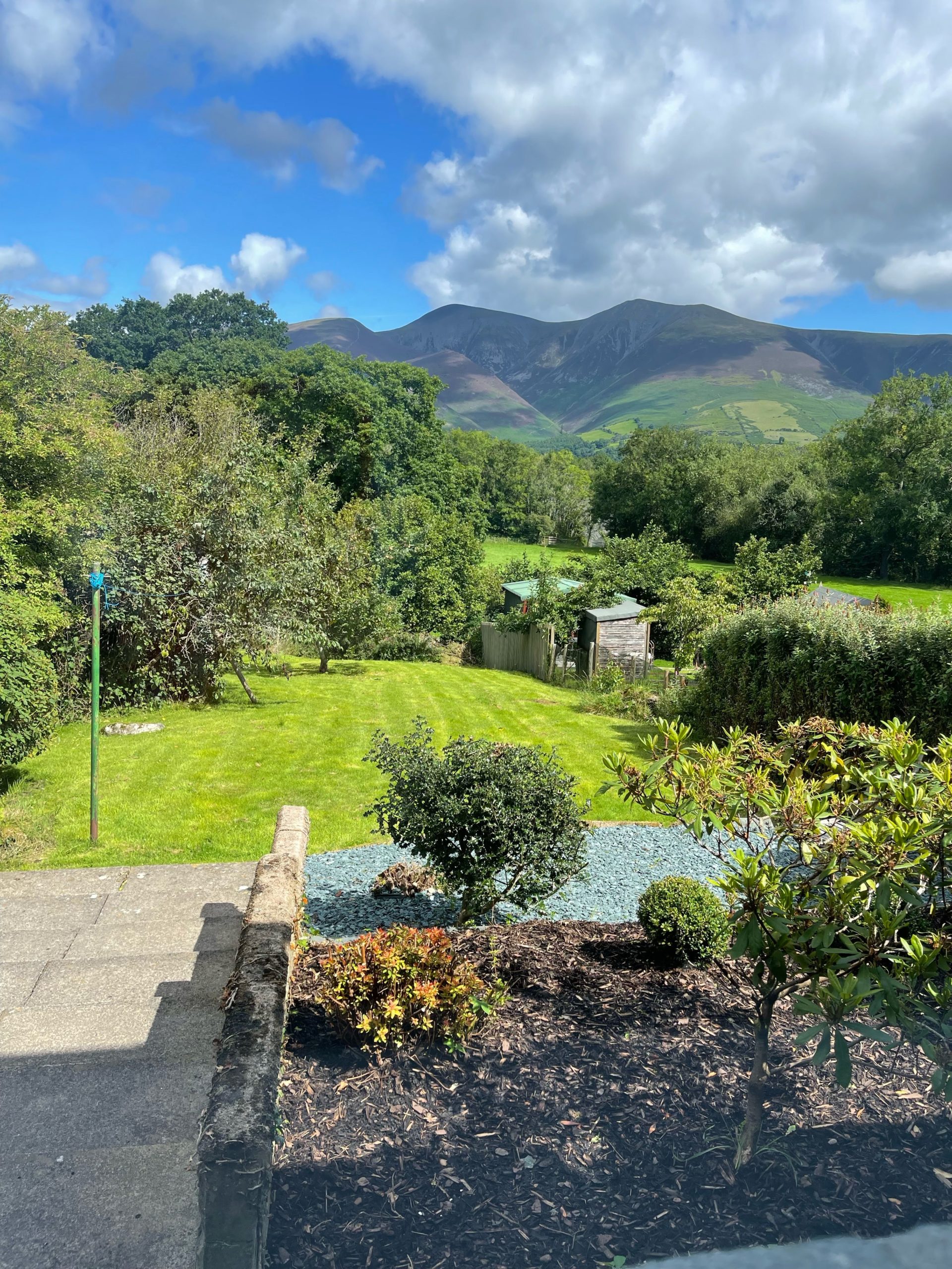 Views from the rear of the property look across the lovely garden