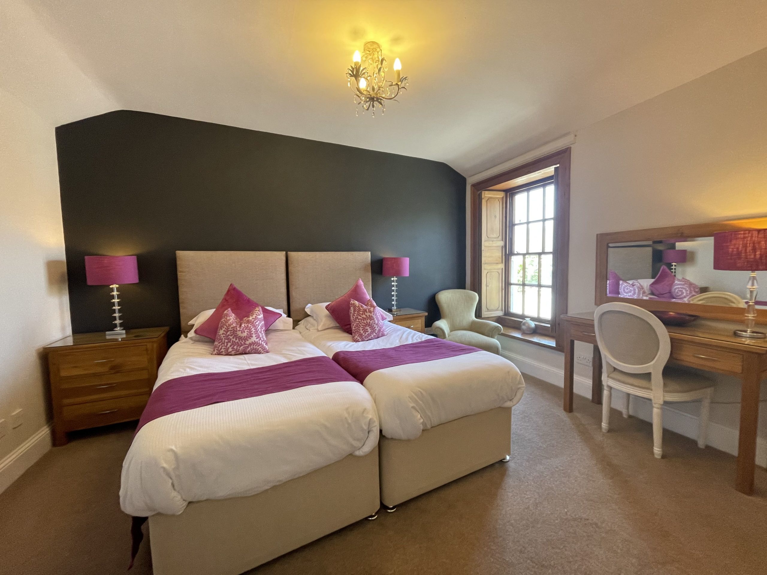 The first floor twin bedroom can also be turned into a super king room if requested
