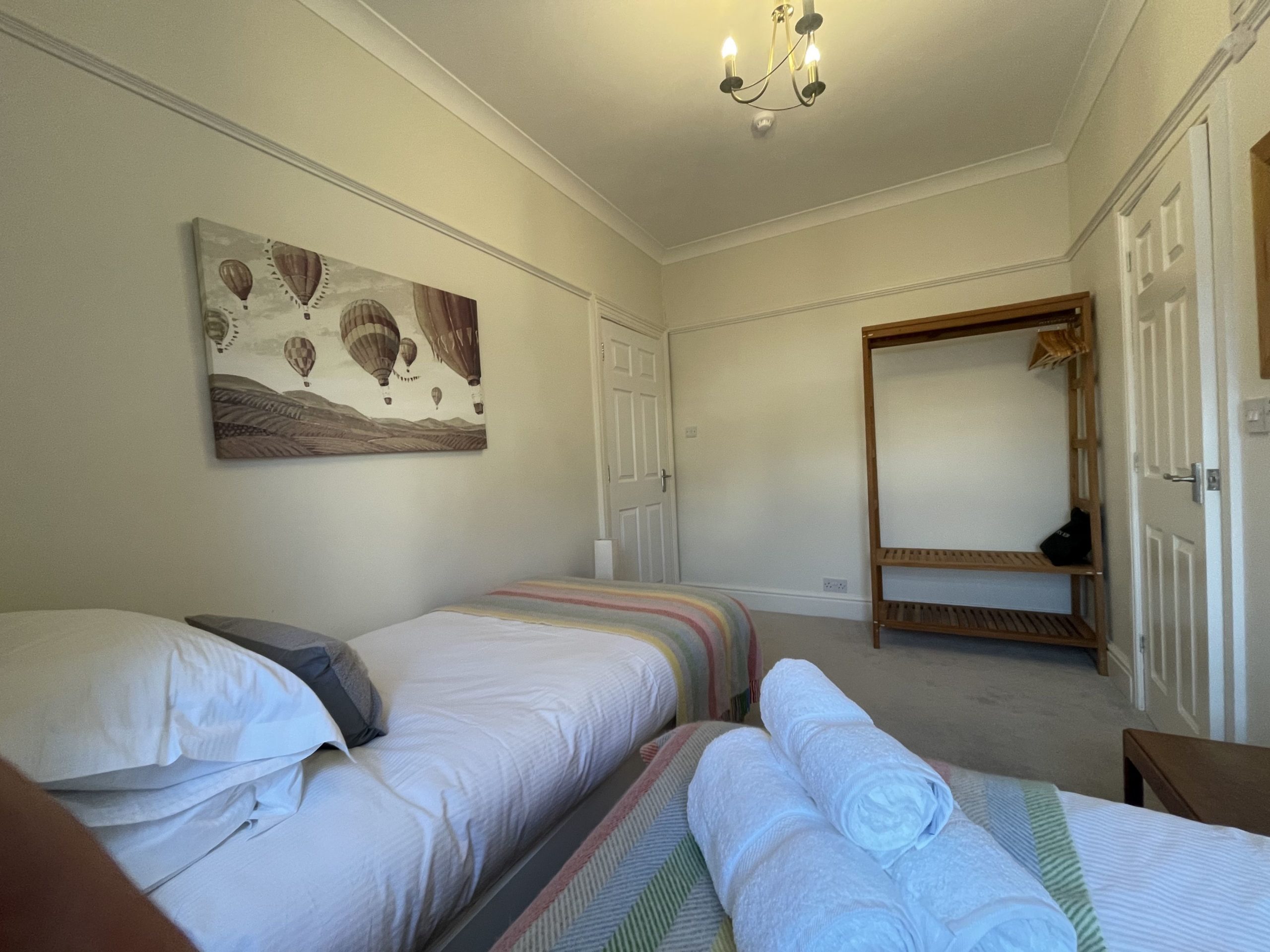 The 1st floor twin room has 2 full sized single beds